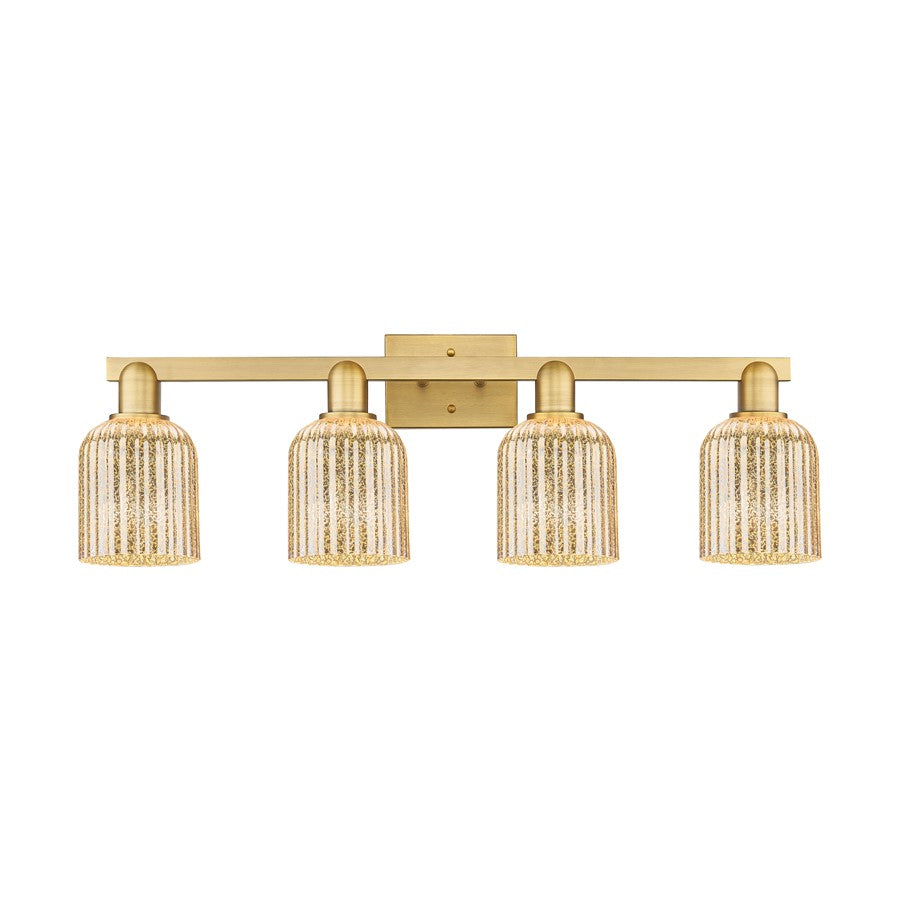 Innovations Bridal Veil 4Lt 32" Bath, Brushed Brass/Mercury - 716-4W-BB-G559-5ME