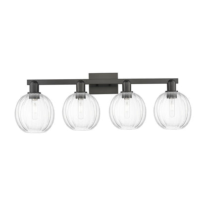 Innovations Preston 4Lt 36" Globe Bath Light, Black/Clear
