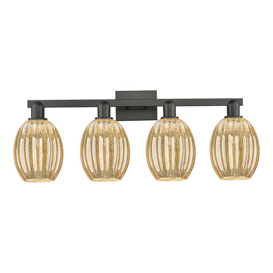 Innovations Preston 4Lt 36" Bell Bath Light, Black/Mercury - 716-4W-BK-G459-6ME