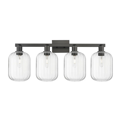 Innovations Preston 4Lt 36" Jar Bath Light, Black/Clear - 716-4W-BK-G460-7CL
