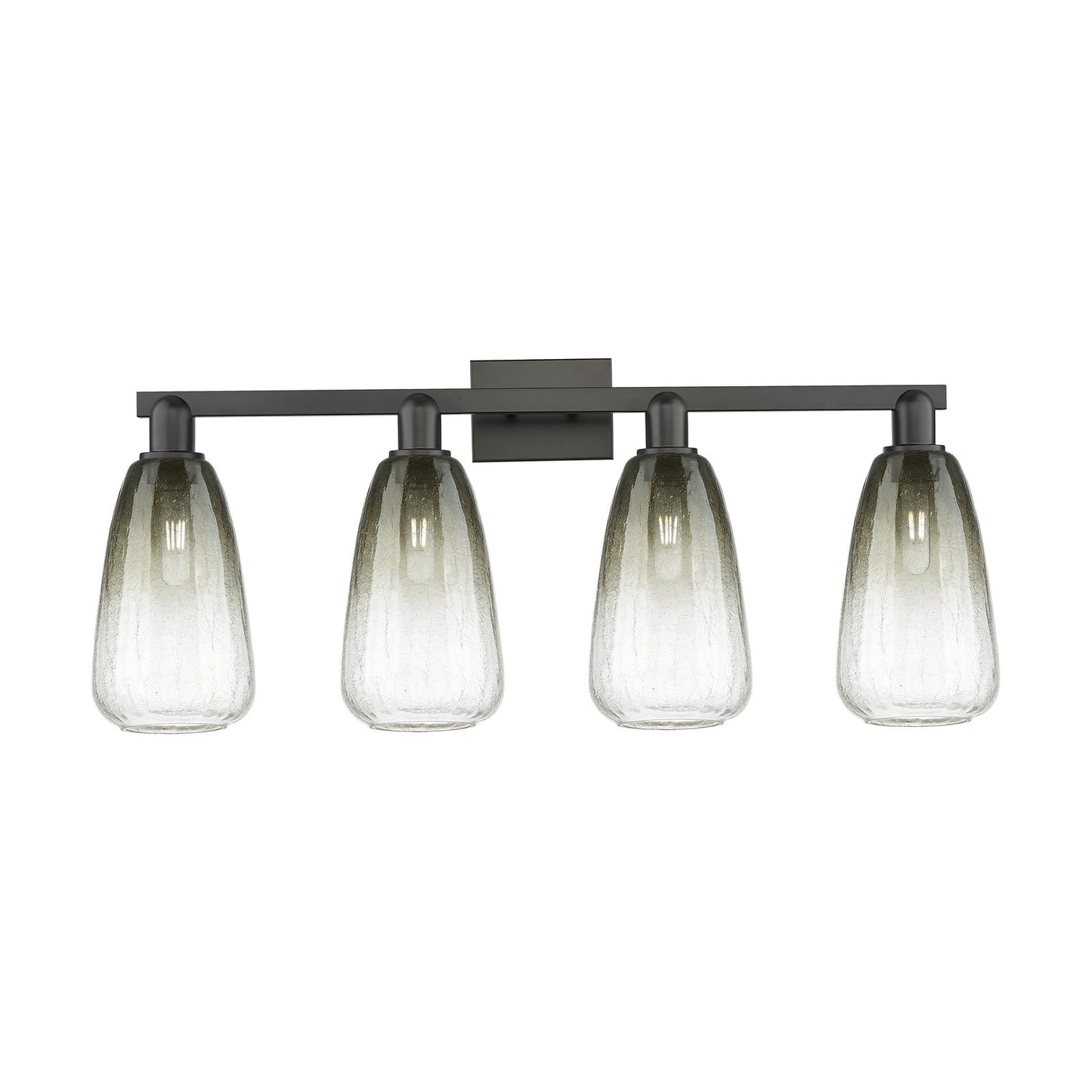 Innovations Brookhaven Almond 33in 4-Light Bath Vanity | Industrial Matte Black Steel and Slate Glass | Bathroom Vanity Light | Model 716-4W-BK-G480-6SL