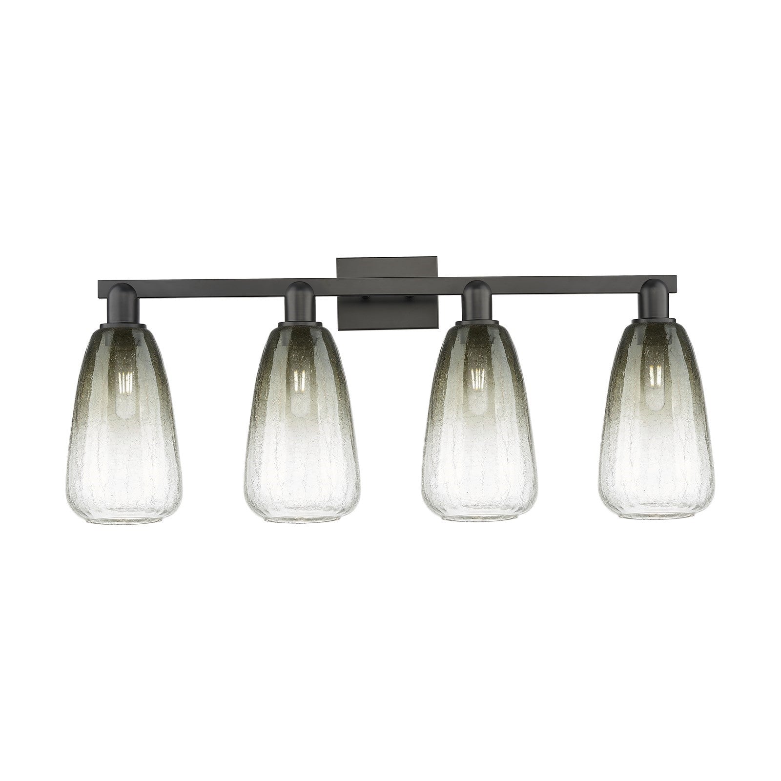 Innovations Brookhaven Almond 33in 4-Light Bath Vanity | Industrial Matte Black Steel and Slate Glass | Bathroom Vanity Light | Model 716-4W-BK-G480-6SL