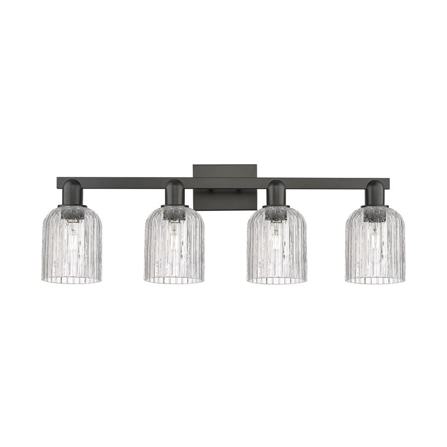 Innovations Bridal Veil 4Lt 32" Bath Light, Black/Clear - 716-4W-BK-G559-5CL