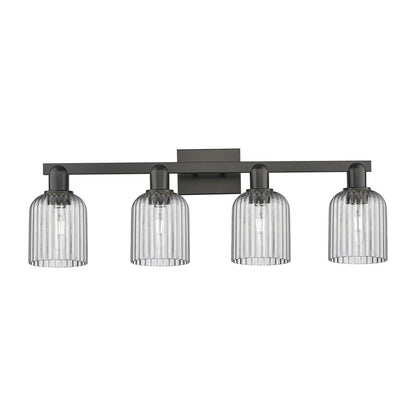 Innovations Bridal Veil 4Lt 32" Bath Light, Black/Smoke - 716-4W-BK-G559-5SM