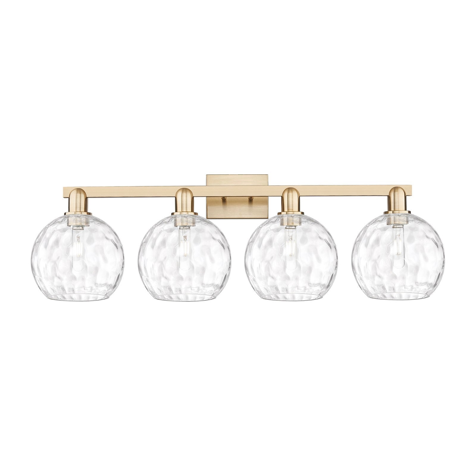 Innovations Athens Water Glass 35in 4-Light Bath Vanity | Industrial Champagne Bronze and Clear Glass | Bathroom Vanity Light | Model 716-4W-CB-G1215-8