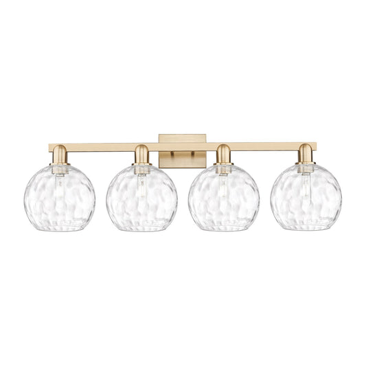 Innovations Athens Water Glass 35in 4-Light Bath Vanity | Industrial Champagne Bronze and Clear Glass | Bathroom Vanity Light | Model 716-4W-CB-G1215-8