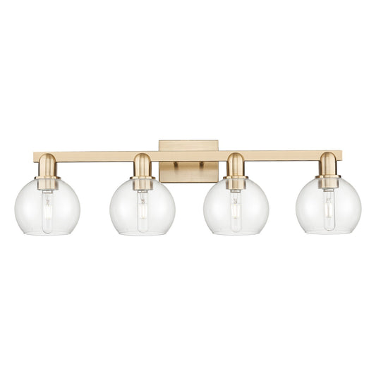 Innovations Athens 33in 4-Light Bath Vanity Light | Industrial Champagne Bronze Steel and Clear Glass | Bathroom Vanity & Powder | Model 716-4W-CB-G122-6