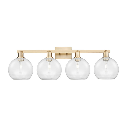 Innovations Athens 35in 4-Light Bath Vanity Light | Industrial Champagne Bronze Steel and Clear Glass | Bathroom Vanity & Powder | Model 716-4W-CB-G122-8