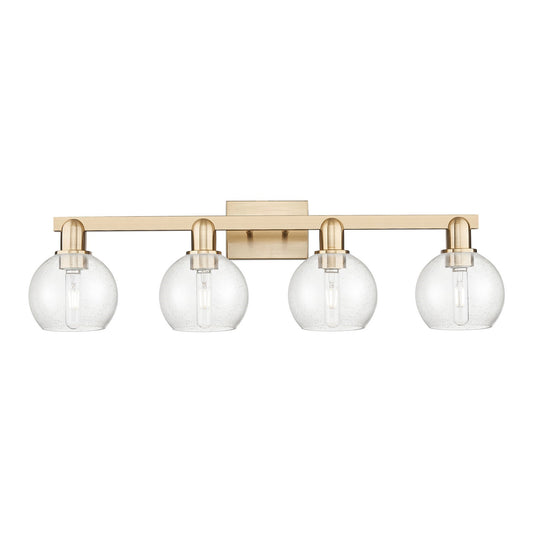 Innovations Athens 33in 4-Light Bath Vanity Light | Industrial Champagne Bronze Steel and Seedy Glass | Bathroom Vanity | Model 716-4W-CB-G124-6
