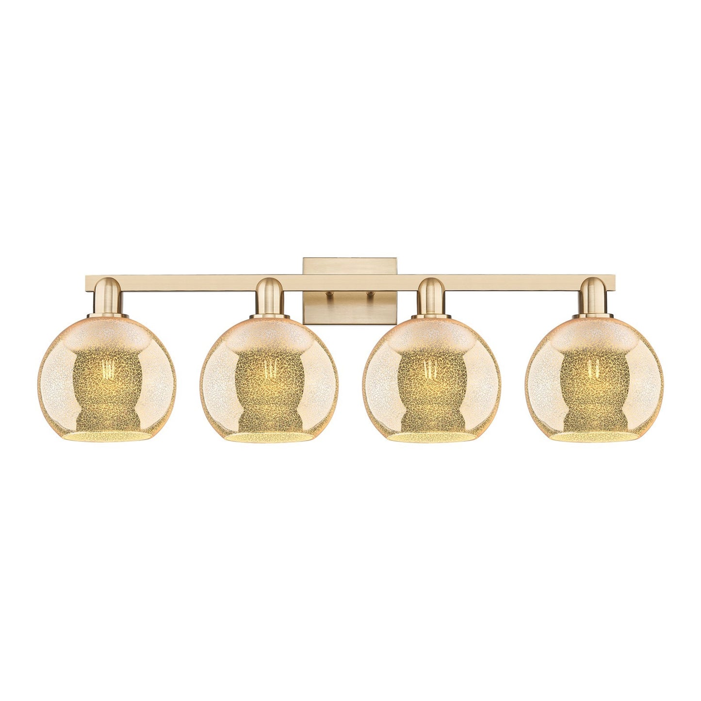 Innovations Athens 35in 4-Light Bath Vanity Light | Industrial Champagne Bronze Steel and Mercury Glass | Bathroom Vanity | Model 716-4W-CB-G128-8