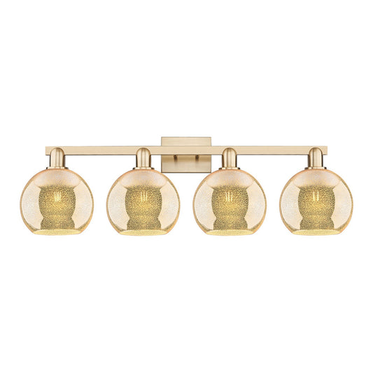 Innovations Athens 35in 4-Light Bath Vanity Light | Industrial Champagne Bronze Steel and Mercury Glass | Bathroom Vanity | Model 716-4W-CB-G128-8