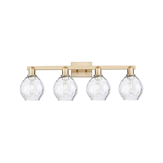Innovations Waverly 33in 4-Light Bath Vanity Light | Industrial Champagne Bronze Steel and Clear Water Glass | Bathroom Vanity & | Model 716-4W-CB-G362