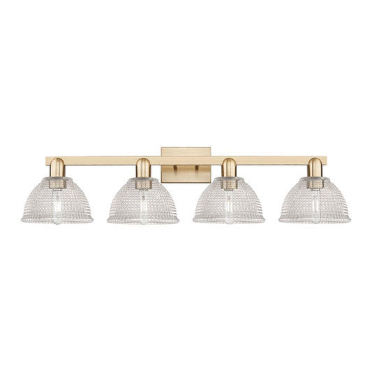 Innovations Arietta 35in 4-Light Bath Vanity Light | Industrial Champagne Bronze Steel and Clear Glass | Bathroom Vanity Light | Model 716-4W-CB-G422