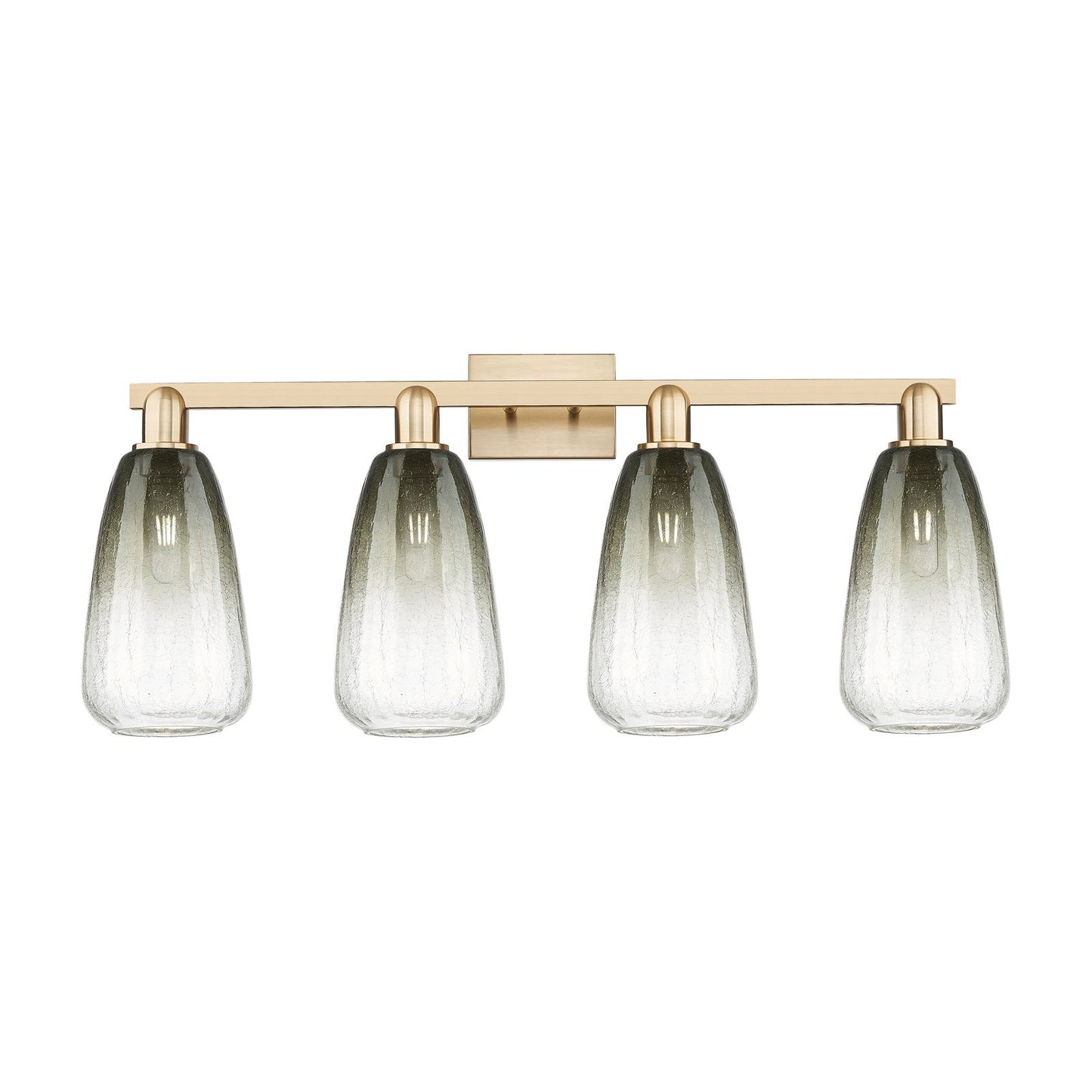 Innovations Brookhaven Almond 33in 4-Light Bath Vanity Light | Industrial Champagne Bronze Steel and Slate Glass | Bathroom | Model 716-4W-CB-G480-6SL