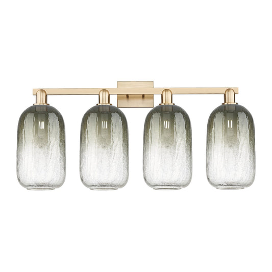 Innovations Brookhaven Cloche 34in 4-Light Bath Vanity | Industrial Champagne Bronze Steel and Slate Glass | Bathroom Vanity | Model 716-4W-CB-G482-7SL
