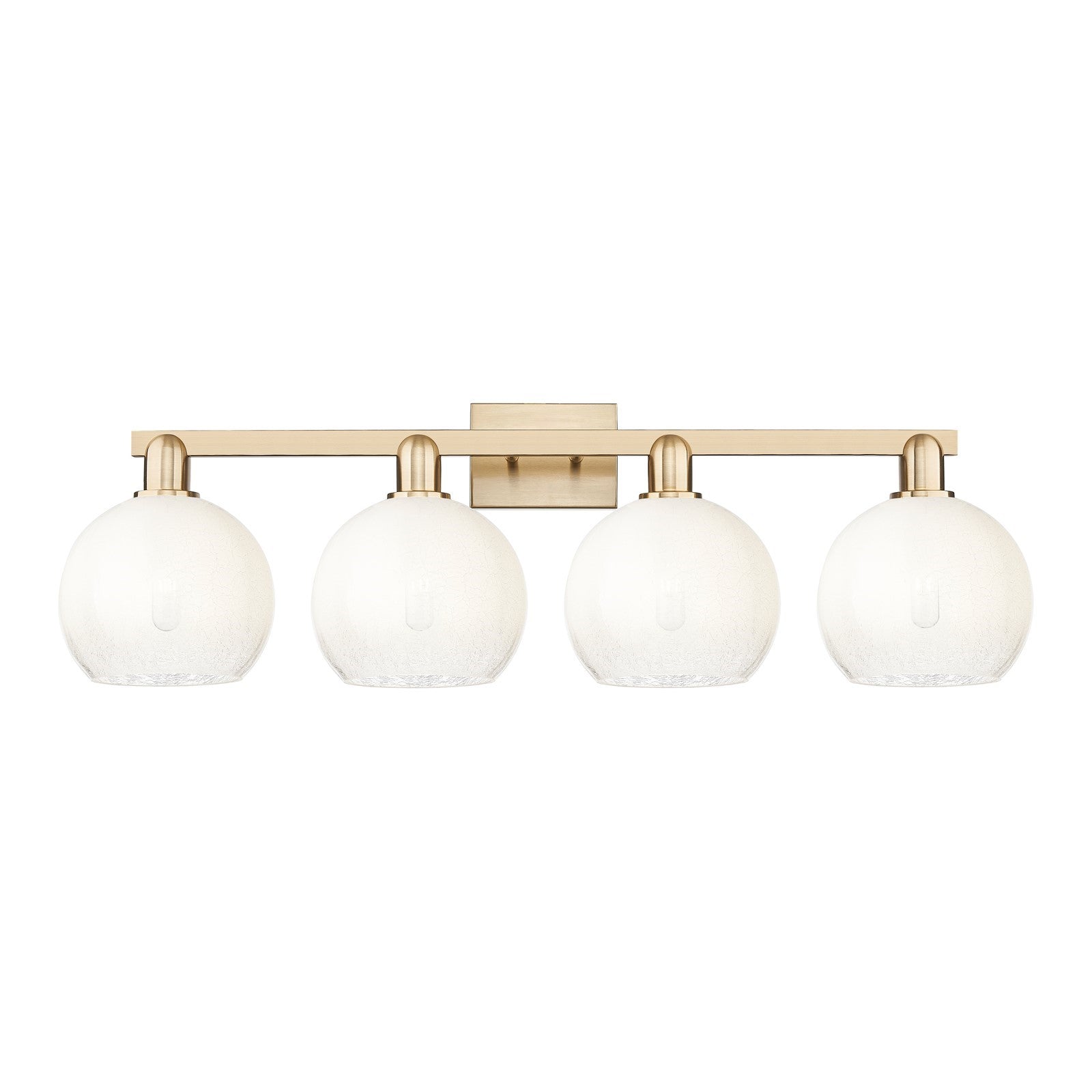 Innovations Brookhaven Globe 35in 4-Light Bath Vanity | Industrial Champagne Bronze Steel and Opal Glass | Bathroom & Powder | Model 716-4W-CB-G483-8OP