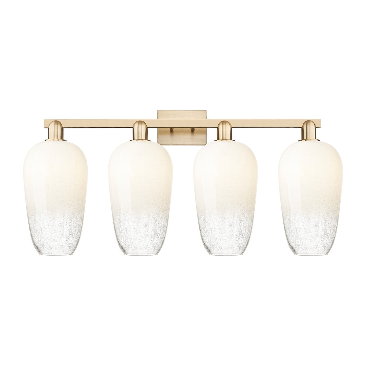 Innovations Brookhaven Flute 34in 4-Light Bath Vanity | Industrial Champagne Bronze Steel and Opal Glass | Bathroom & Powder | Model 716-4W-CB-G484-7OP