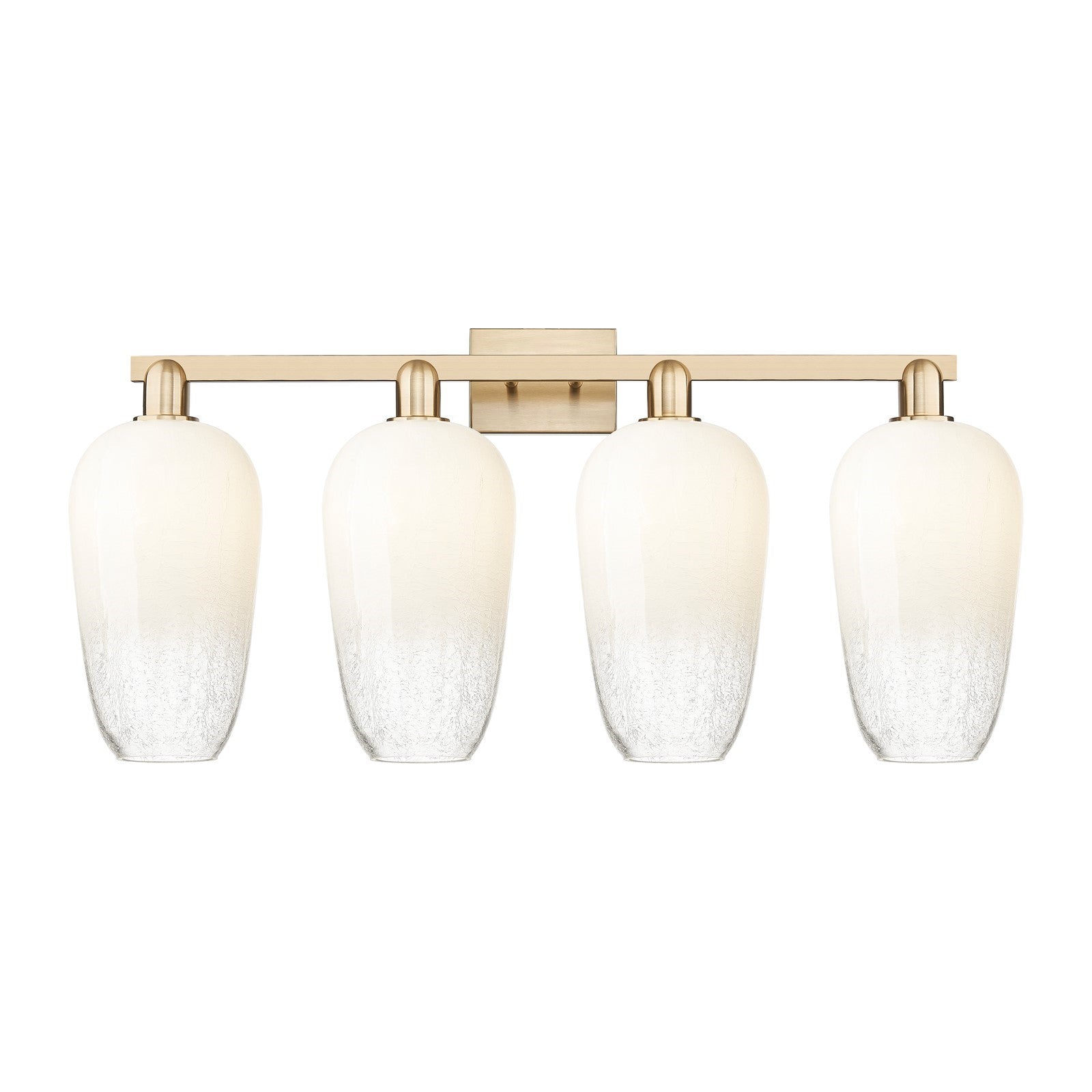 Innovations Brookhaven Flute 34in 4-Light Bath Vanity | Industrial Champagne Bronze Steel and Opal Glass | Bathroom & Powder | Model 716-4W-CB-G484-7OP