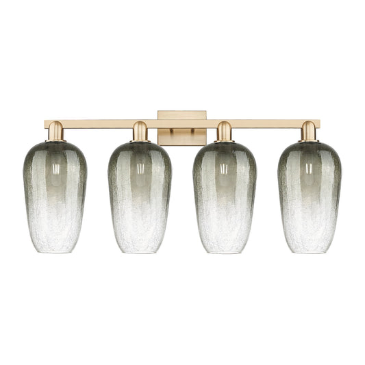 Innovations Brookhaven Flute 34in 4-Light Bath Vanity | Industrial Champagne Bronze Steel and Slate Glass | Bathroom & Powder | Model 716-4W-CB-G484-7SL