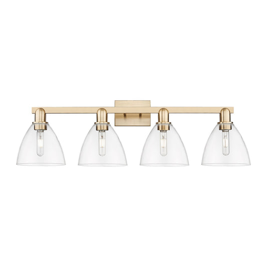 Innovations Bristol 35in 4-Light Bath Vanity Light | Industrial Champagne Bronze Steel and Clear Glass | Bathroom Vanity | Model 716-4W-CB-GBD-752