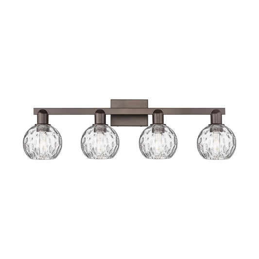 Innovations Athens 33in 4-Light Bath Vanity Light | Industrial Oil Rubbed Bronze and Clear Water Glass | Bathroom Vanity & | Model 716-4W-OB-G1215-6