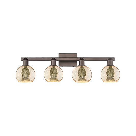 Innovations Athens 33in 4-Light Bath Vanity | Industrial Oil Rubbed Bronze Steel and Mercury Glass | Bathroom Vanity & Powder | Model 716-4W-OB-G128-6