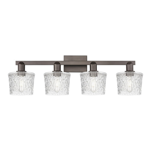 Innovations Niagara 34in 4-Light Bath Vanity Light | Industrial Oil Rubbed Bronze Steel and Clear Glass | Bathroom Vanity | Model 716-4W-OB-G402