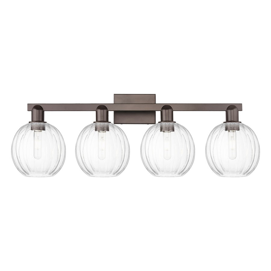 Innovations Preston 4Lt 36" Globe Bath, Oiled Bronze/Clear - 716-4W-OB-G458-7CL