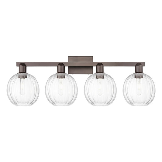 Innovations Preston 4Lt 36" Globe Bath, Oiled Bronze/Clear - 716-4W-OB-G458-7CL