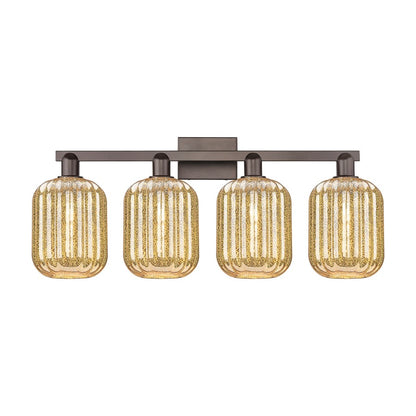 Innovations Preston 4Lt 36" Jar Bath, Oiled Bronze/Mercury - 716-4W-OB-G460-7ME