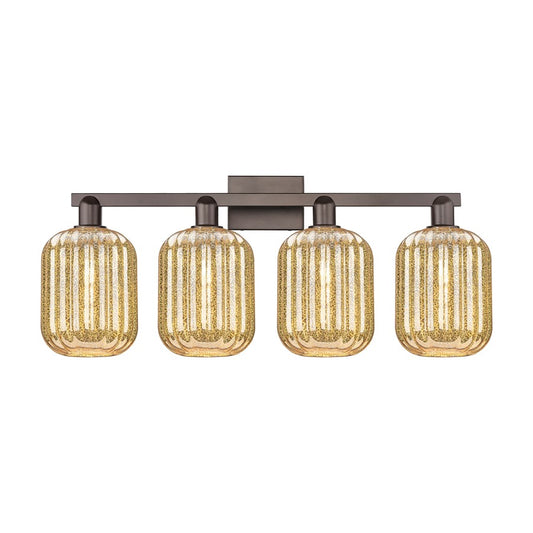 Innovations Preston 4Lt 36" Jar Bath, Oiled Bronze/Mercury - 716-4W-OB-G460-7ME