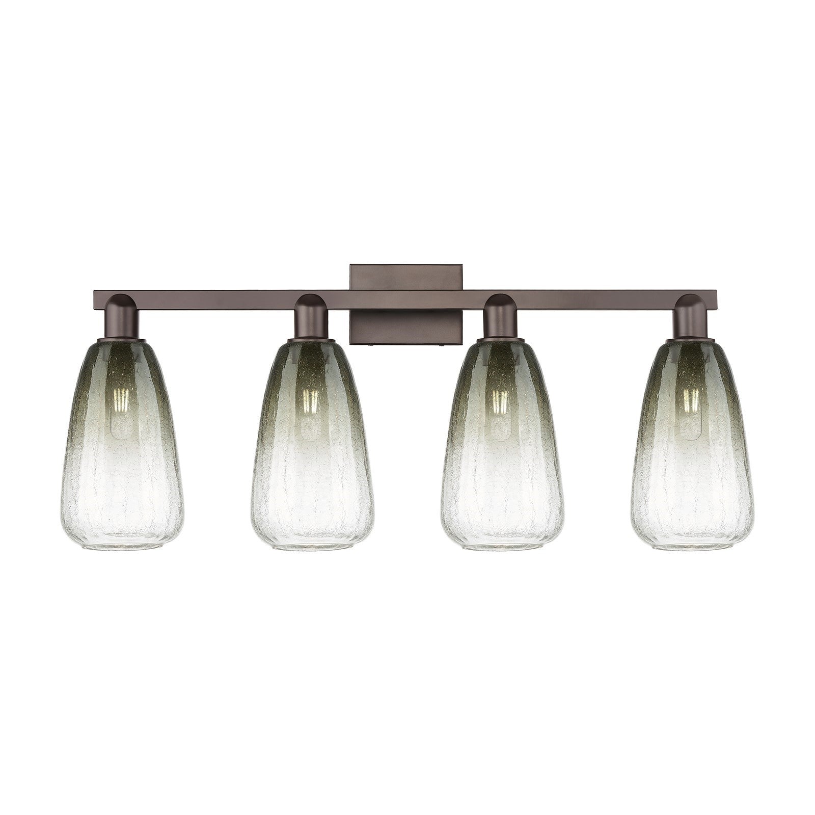 Innovations Brookhaven Almond 33in 4-Light Bath Vanity Light | Industrial Oil Rubbed Bronze and Slate Glass | Bathroom Vanity | Model 716-4W-OB-G480-6SL