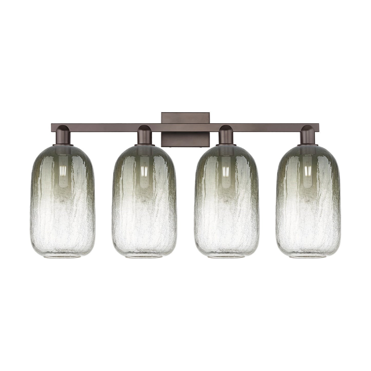 Innovations Brookhaven Cloche 34in 4-Light Bath Vanity Light | Industrial Oil Rubbed Bronze Steel and Slate Glass | Bathroom | Model 716-4W-OB-G482-7SL