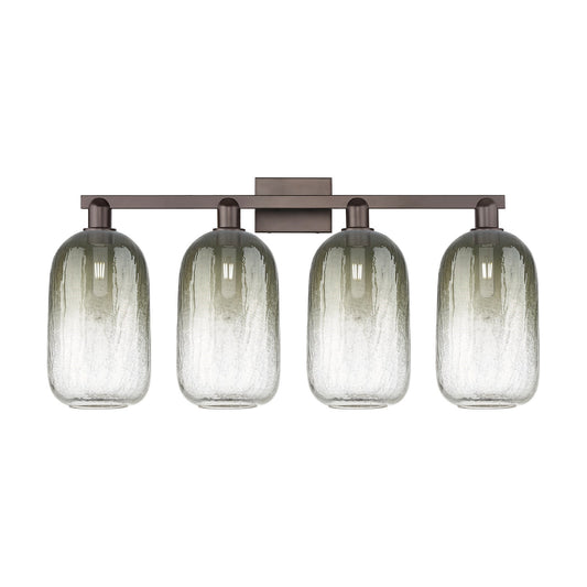 Innovations Brookhaven Cloche 34in 4-Light Bath Vanity Light | Industrial Oil Rubbed Bronze Steel and Slate Glass | Bathroom | Model 716-4W-OB-G482-7SL