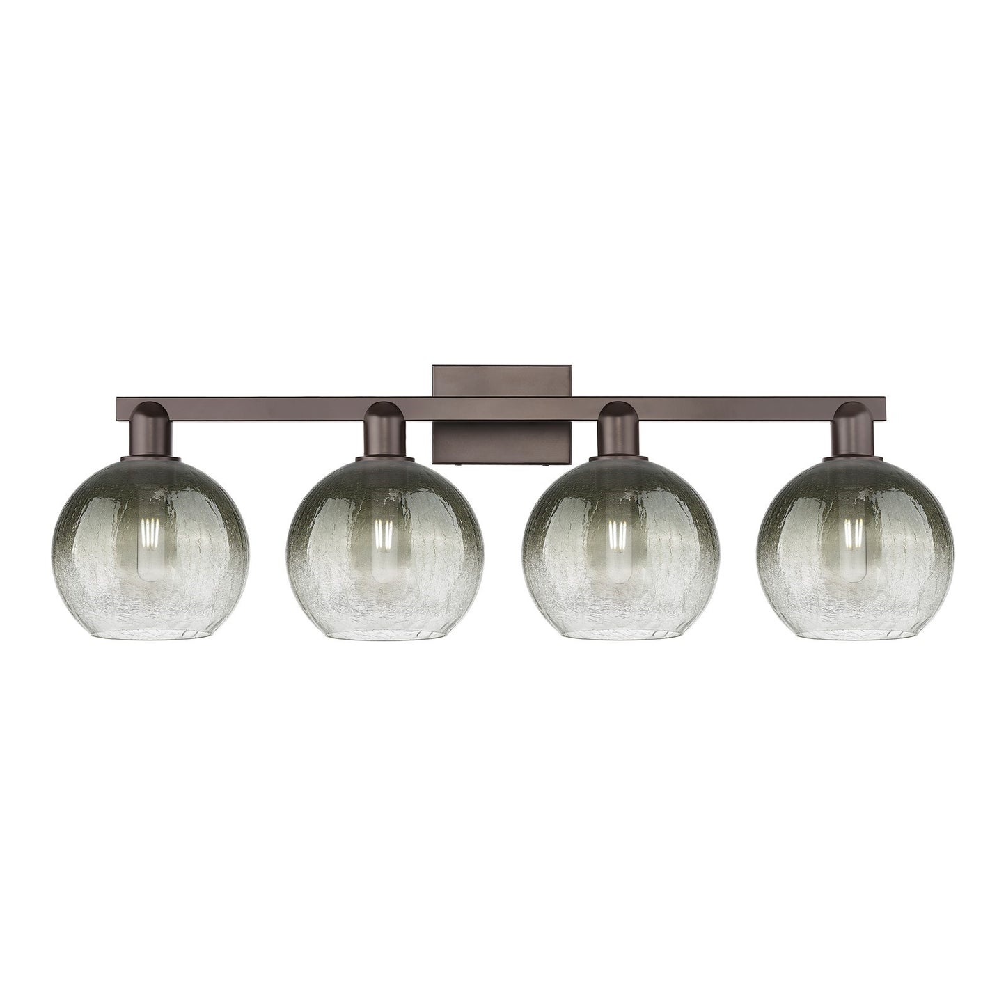Innovations Brookhaven Globe 35in 4-Light Bath Vanity Light | Industrial Oil Rubbed Bronze and Slate Glass | Bathroom Vanity | Model 716-4W-OB-G483-8SL
