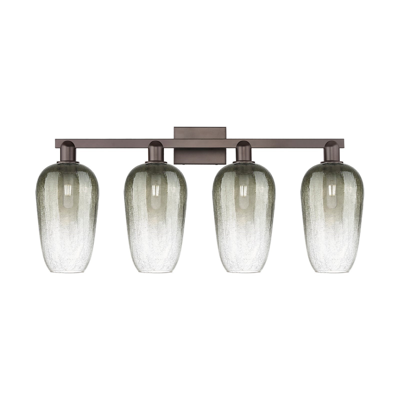 Innovations Brookhaven Flute 34in 4-Light Bath Vanity Light | Industrial Oil Rubbed Bronze Steel and Slate Glass | Bathroom | Model 716-4W-OB-G484-7SL