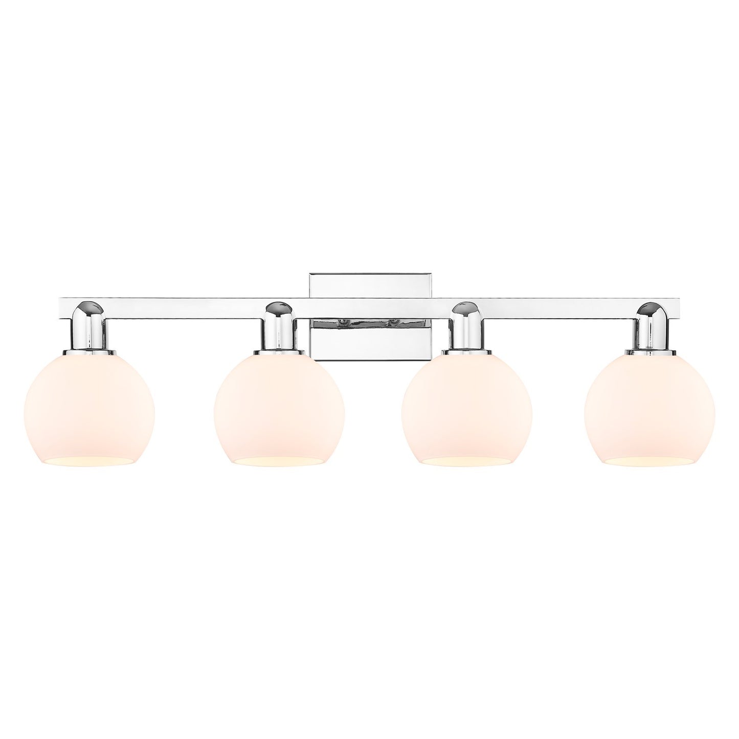 Innovations Athens 33in 4-Light Bath Vanity | Industrial Polished Chrome and Matte White Glass | Bathroom Vanity Light | Model 716-4W-PC-G121-6
