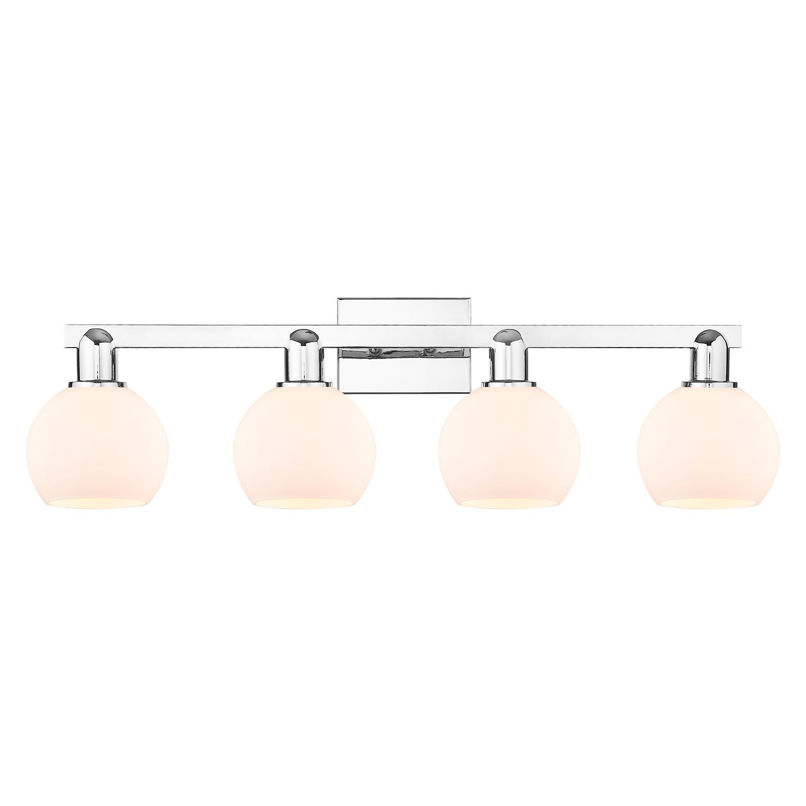 Innovations Athens 33in 4-Light Bath Vanity | Industrial Polished Chrome and Matte White Glass | Bathroom Vanity Light | Model 716-4W-PC-G121-6