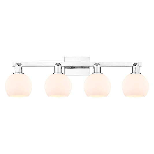 Innovations Athens 33in 4-Light Bath Vanity | Industrial Polished Chrome and Matte White Glass | Bathroom Vanity Light | Model 716-4W-PC-G121-6