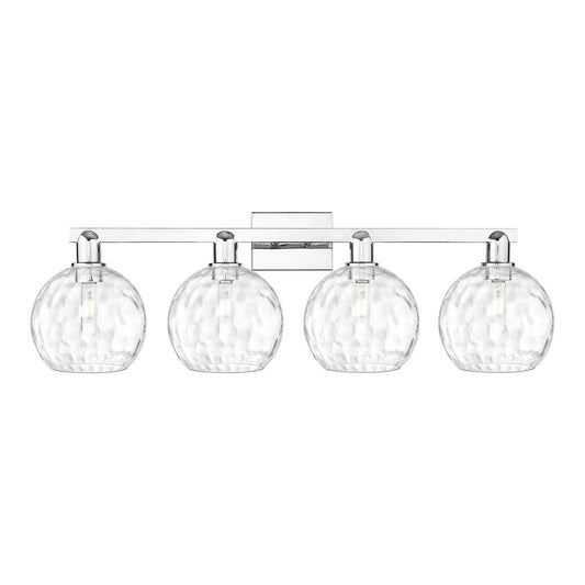 Innovations Athens 35in 4-Light Bath Vanity Light | Industrial Polished Chrome and Clear Water Glass | Bathroom Vanity | Model 716-4W-PC-G1215-8