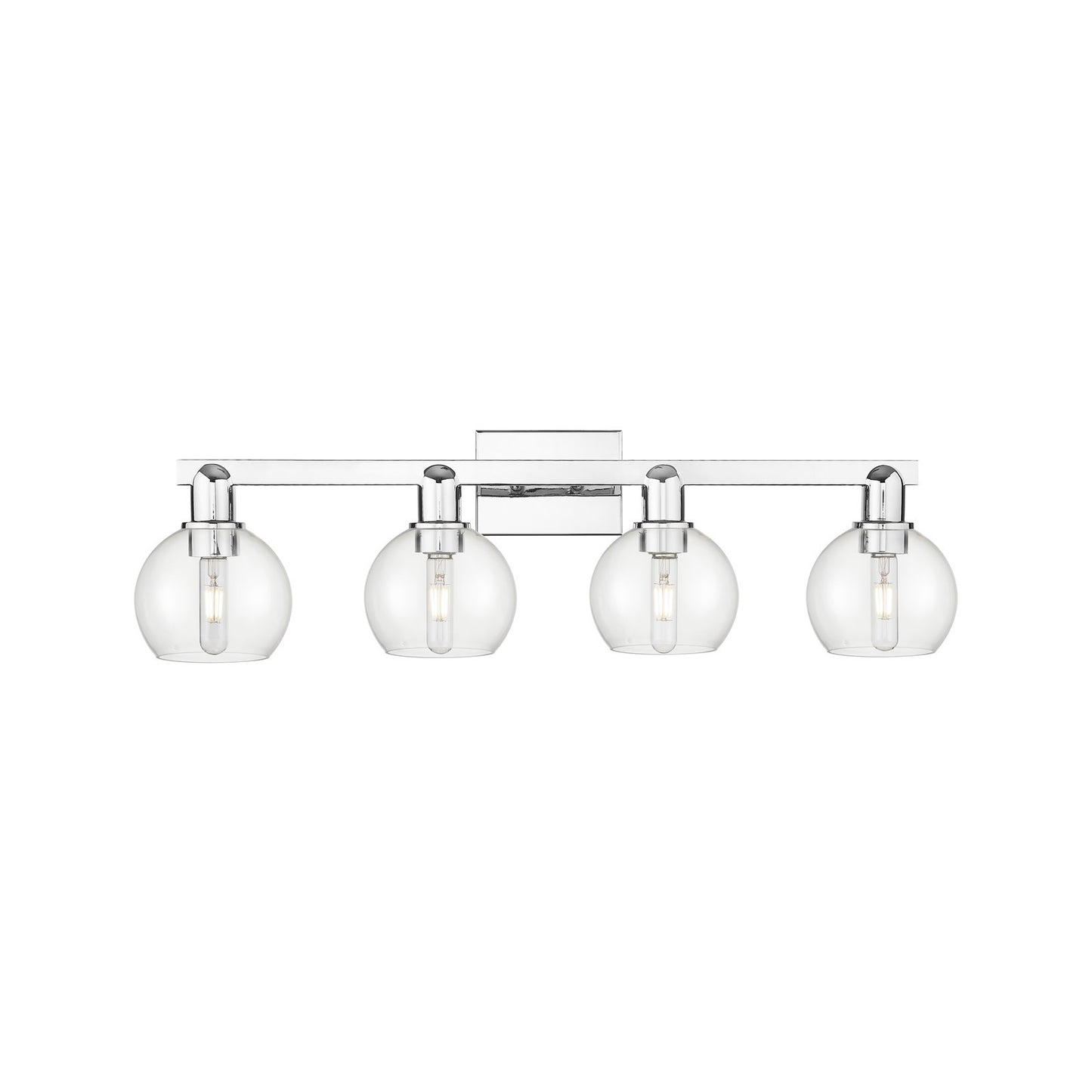 Innovations Athens 33in 4-Light Bath Vanity | Industrial Transitional Polished Chrome and Clear Glass | Bathroom Vanity | Model 716-4W-PC-G122-6