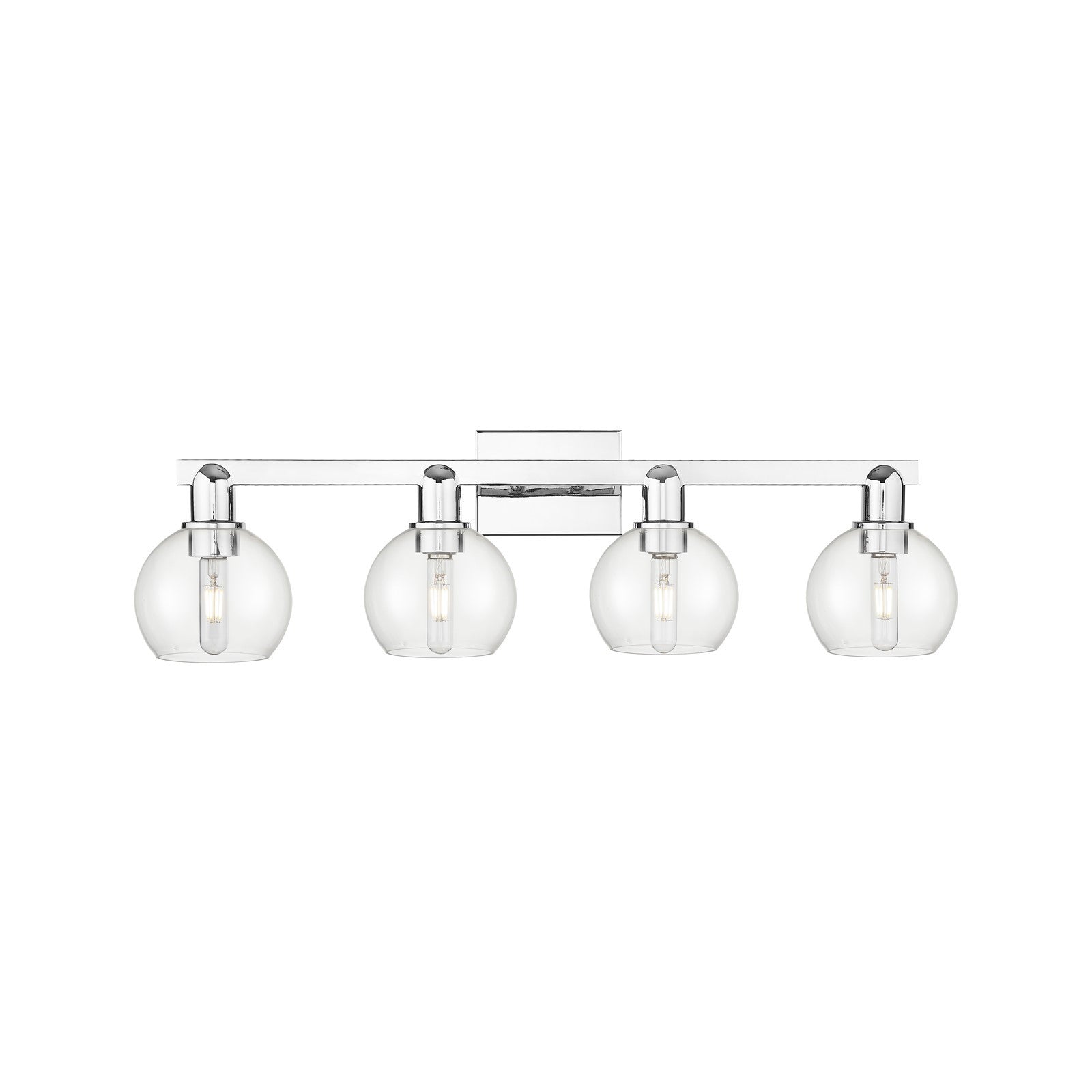 Innovations Athens 33in 4-Light Bath Vanity | Industrial Transitional Polished Chrome and Clear Glass | Bathroom Vanity | Model 716-4W-PC-G122-6