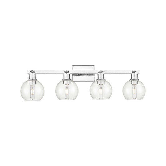 Innovations Athens 33in 4-Light Bath Vanity | Industrial Transitional Polished Chrome and Clear Glass | Bathroom Vanity | Model 716-4W-PC-G122-6