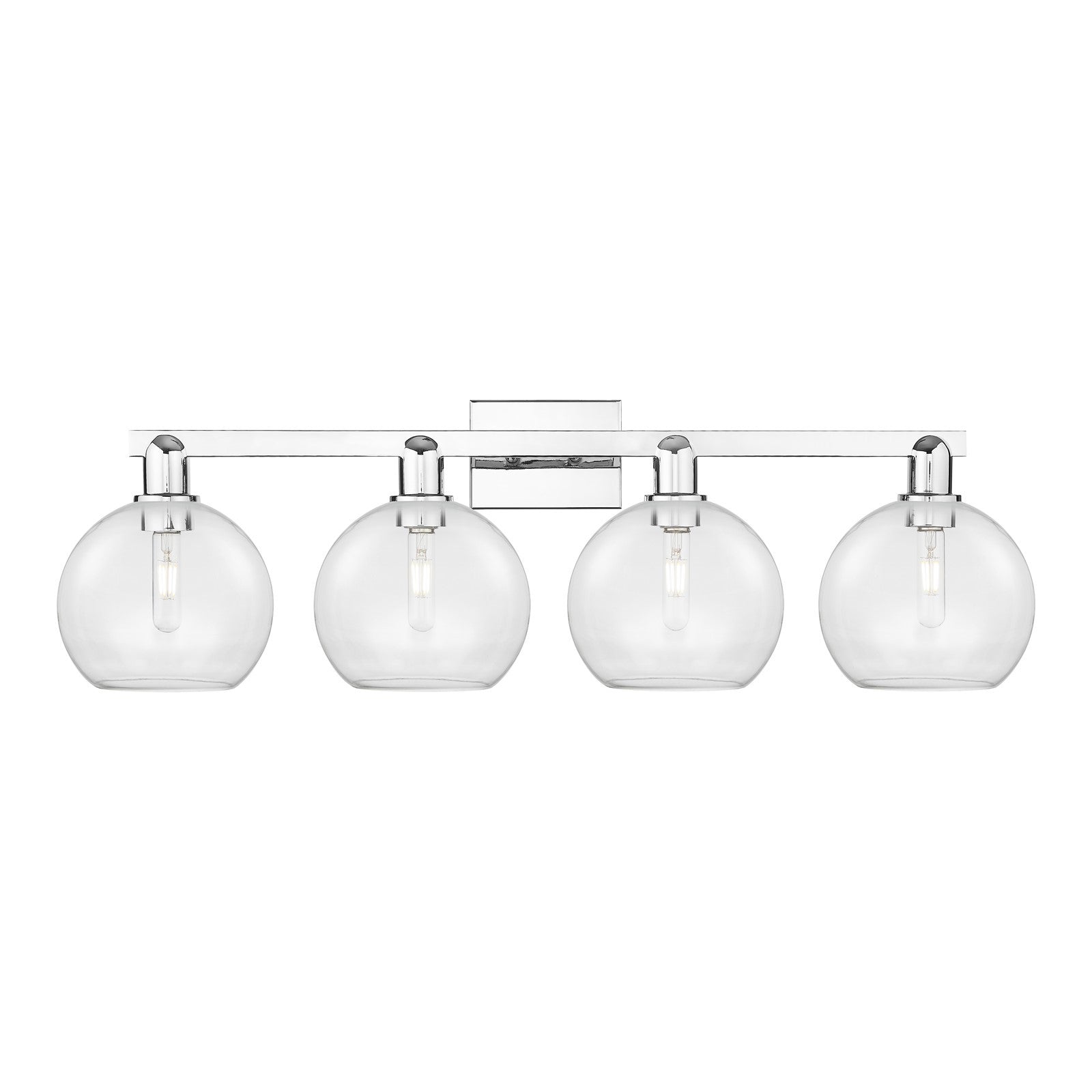 Innovations Athens 35in 4-Light Bath Vanity Light | Industrial Modern Polished Chrome and Clear Glass | Bathroom Vanity | Model 716-4W-PC-G122-8