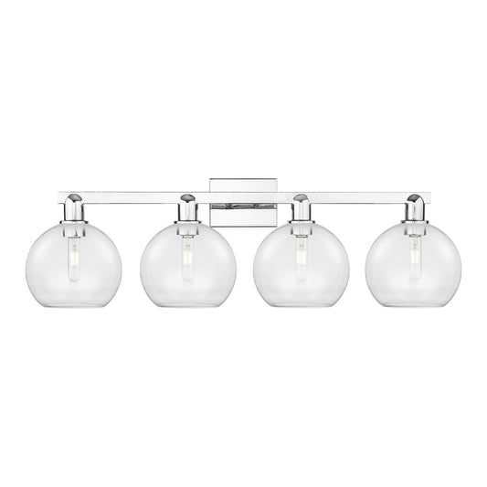 Innovations Athens 35in 4-Light Bath Vanity Light | Industrial Modern Polished Chrome and Clear Glass | Bathroom Vanity | Model 716-4W-PC-G122-8