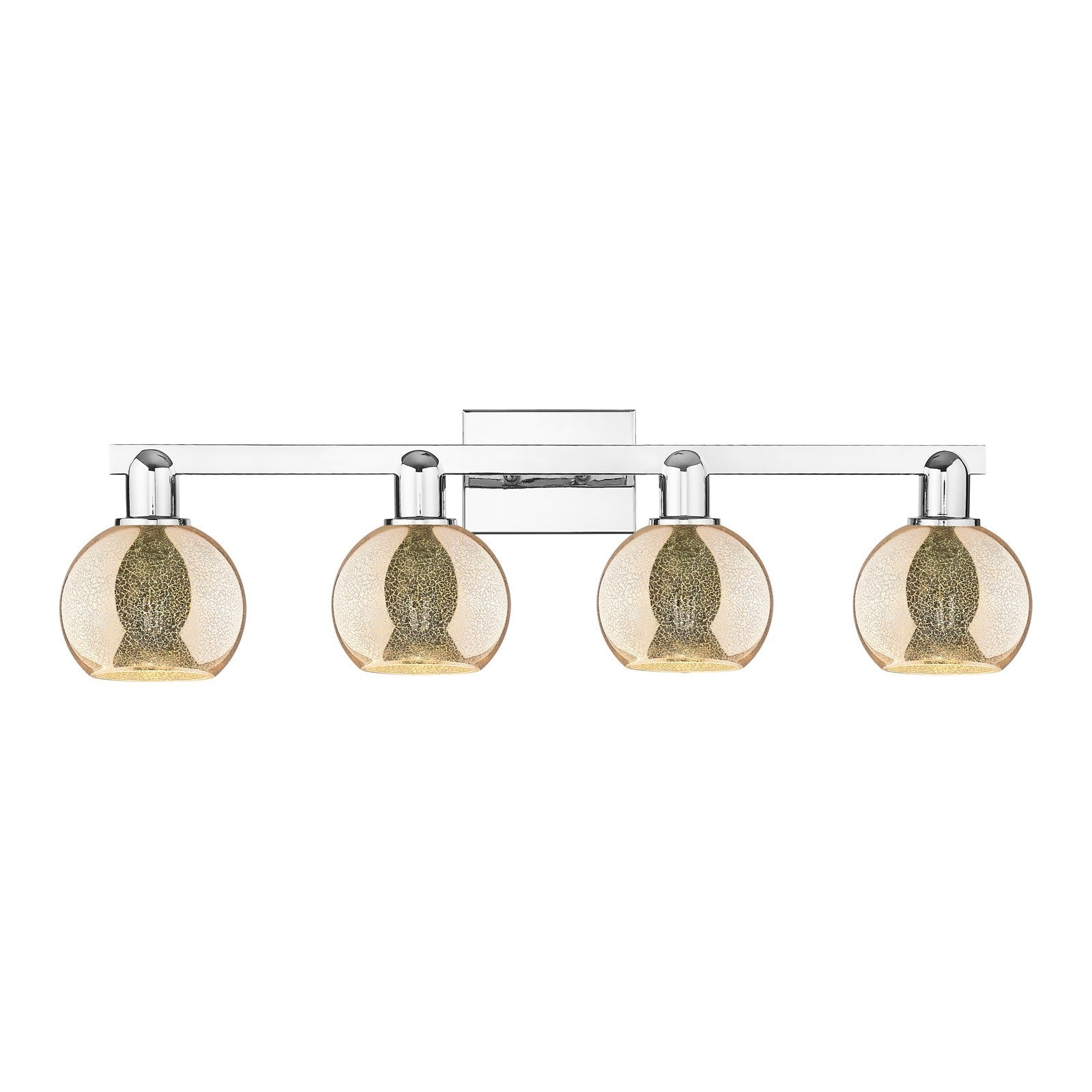 Innovations Athens 33in 4-Light Bath Vanity | Industrial Modern Polished Chrome and Mercury Glass | Bathroom Vanity | Model 716-4W-PC-G128-6