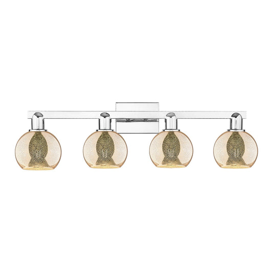 Innovations Athens 33in 4-Light Bath Vanity | Industrial Modern Polished Chrome and Mercury Glass | Bathroom Vanity | Model 716-4W-PC-G128-6