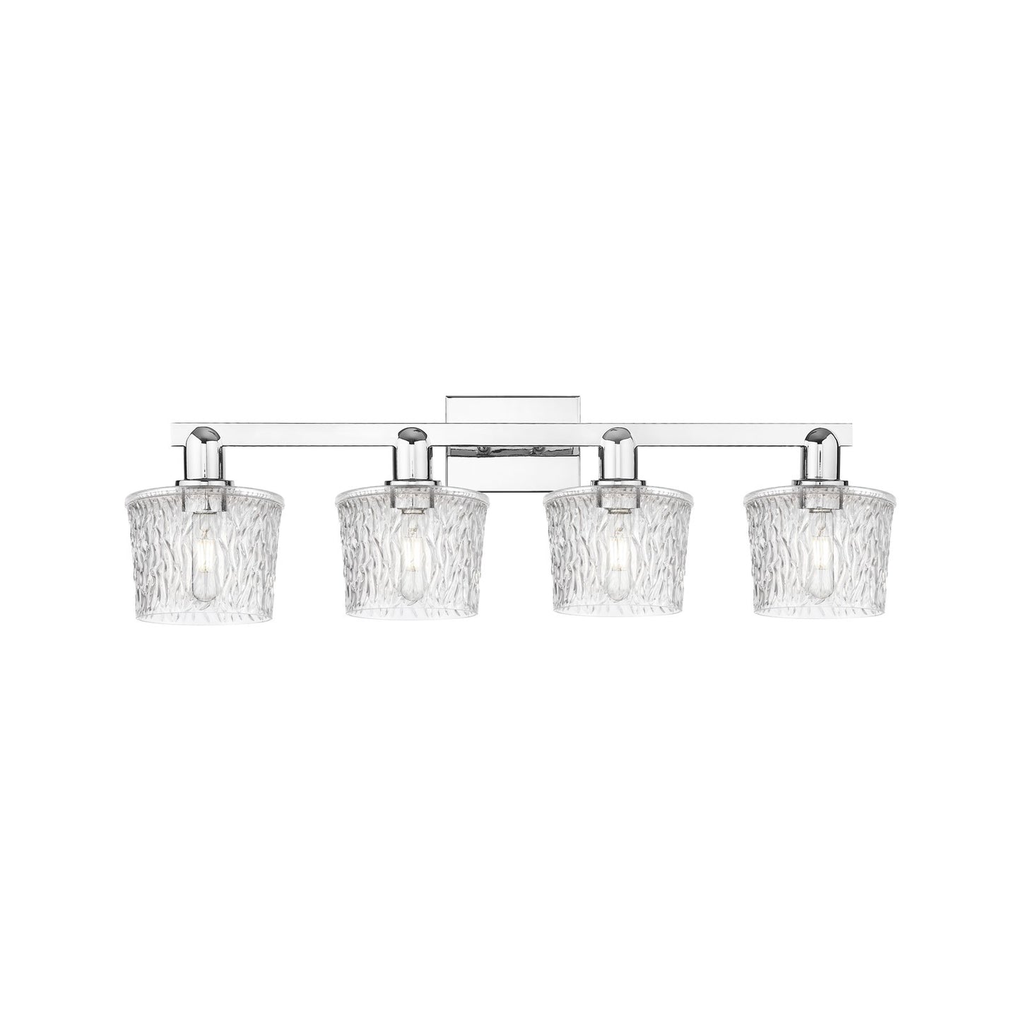 Innovations Niagara 34in 4-Light Bath Vanity Light | Industrial Modern Polished Chrome and Clear Glass | Bathroom Vanity | Model 716-4W-PC-G402