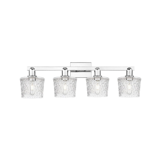 Innovations Niagara 34in 4-Light Bath Vanity Light | Industrial Modern Polished Chrome and Clear Glass | Bathroom Vanity | Model 716-4W-PC-G402