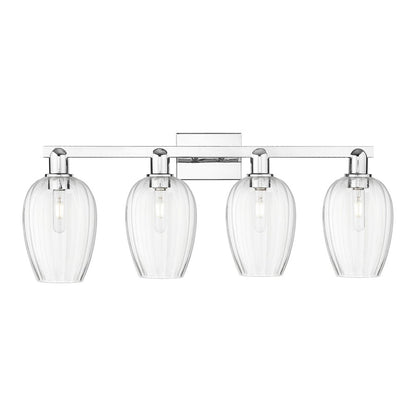 Innovations Preston 4Lt 36" Flute Bath Light, Chrome/Clear
